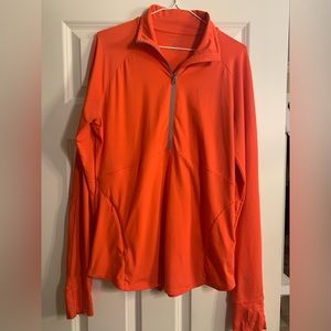 Athleta Ladies Quarter Zip - Hot Coral - Size M Tall